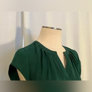 Green split-neck blouse size small